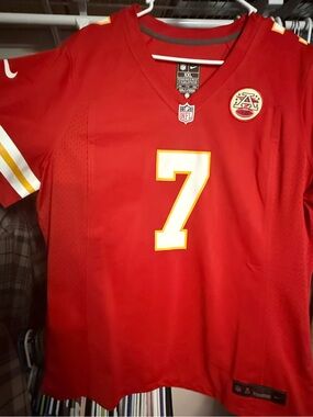 NFL Red Short-Sleeve Football Jersey with White NFL Shield